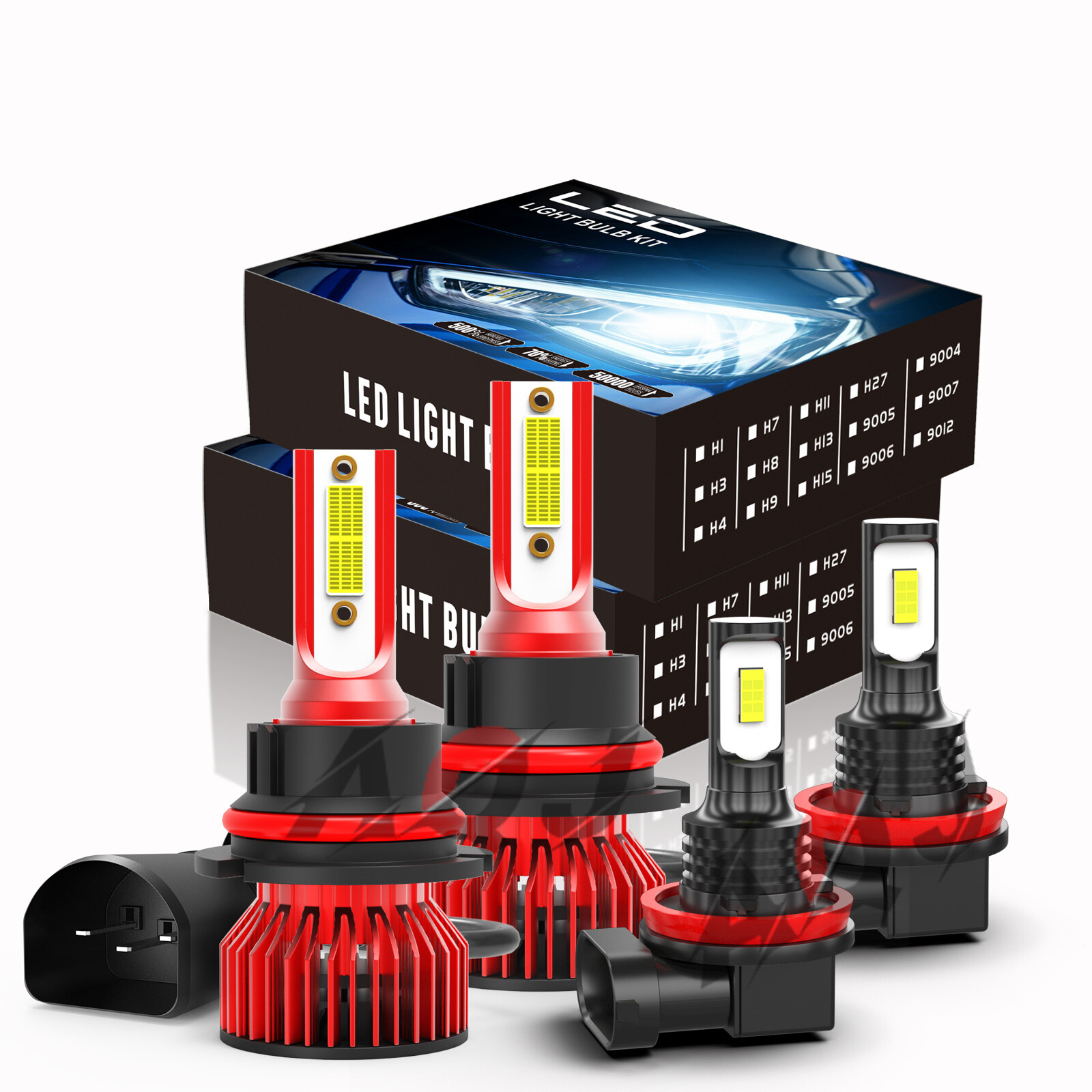 Super Bright 6000K LED Headlight Bulbs 9007 H11 White Compatible with Nissan Juke 2011-2014