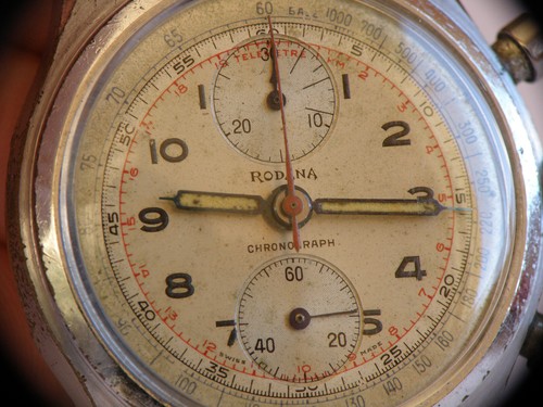 RODANA-CRONOGRAFO-ANNI 50-VALJOUX 77-RUOTA A COLONNE-OVERSIZE (37,5 MM)-BITONALE - Picture 20 of 24
