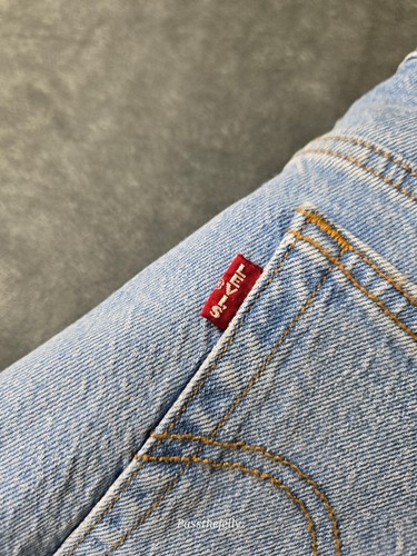LEVIS Jeans Donna 31x30 Zeppa Dritta Alzata Alta Bottone Fly Blu Baggy - Foto 4 di 10