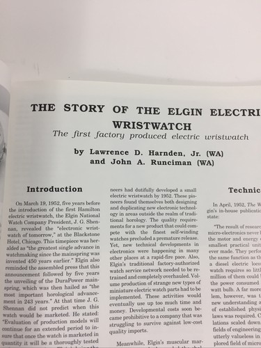 Relojes de torre Stephen Hasham y reloj de pulsera eléctrico Elgin. NAWCC diciembre 1994 - Imagen 10 de 12
