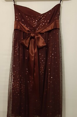 Vintage Choc Brown Party/ Prom / Cocktail Dress With Copper Sequin Net. XS  | eBay