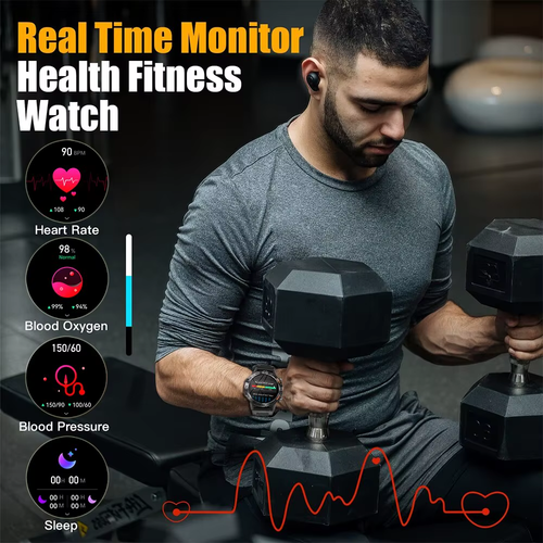 MD52 1.39" Bluetooth Smart Watch Men Call Fitness Tracker IP67 Android iOS - Zdjęcie 5 z 16