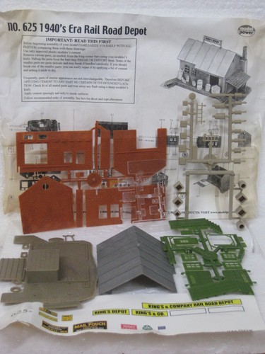 HO MODEL POWER BUILDING KIT NO. 625 1040'S ERA RAIL ROAD DEPOT *Discounted* - Picture 2 of 3