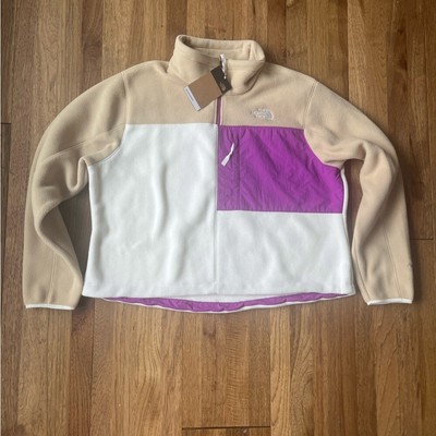 NWT Northface Polartec White Beige Denali Sweatshirt 1/4 Zip Pullover Sz XXL