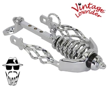 ORIGINAL F&R Vintage Lowrider Chrome Bird Cage Twisted Suspension Fork Slammer
