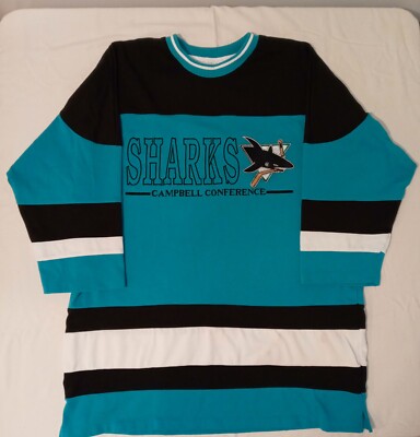 Vintage Sharks Campbell Conference Hockey Jersey XL by College Concepts Inc.