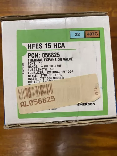 Emerson HFES 15 HCA PCN: 056825 Thermal Expansion Valve