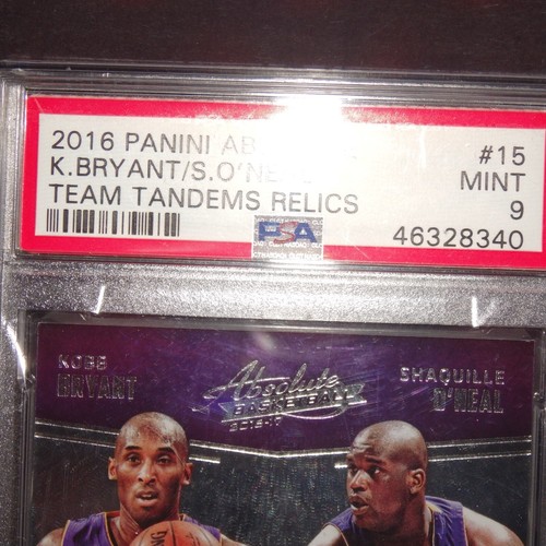 RARE 2016 Absolute Kobe Bryant Shaquille O’Neal Team Tandems Relics PSA 9 #/149 - 第 3/10 張圖片