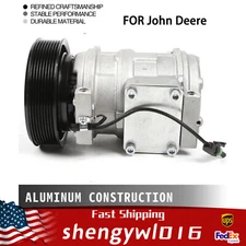 AC Compressor W/ Clutch For John Deere Tractors 8 Grooves OEM# RE46609 AH169875