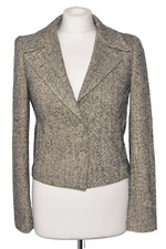 Grey Tailored Elegant Silk Wool Short Blazer Jacket Size 8 Uk Episode Vgc