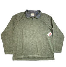 Wrangler Sweater Adult Large Olive Green Authentics 1/4 Zip Outerwear Mens NWT