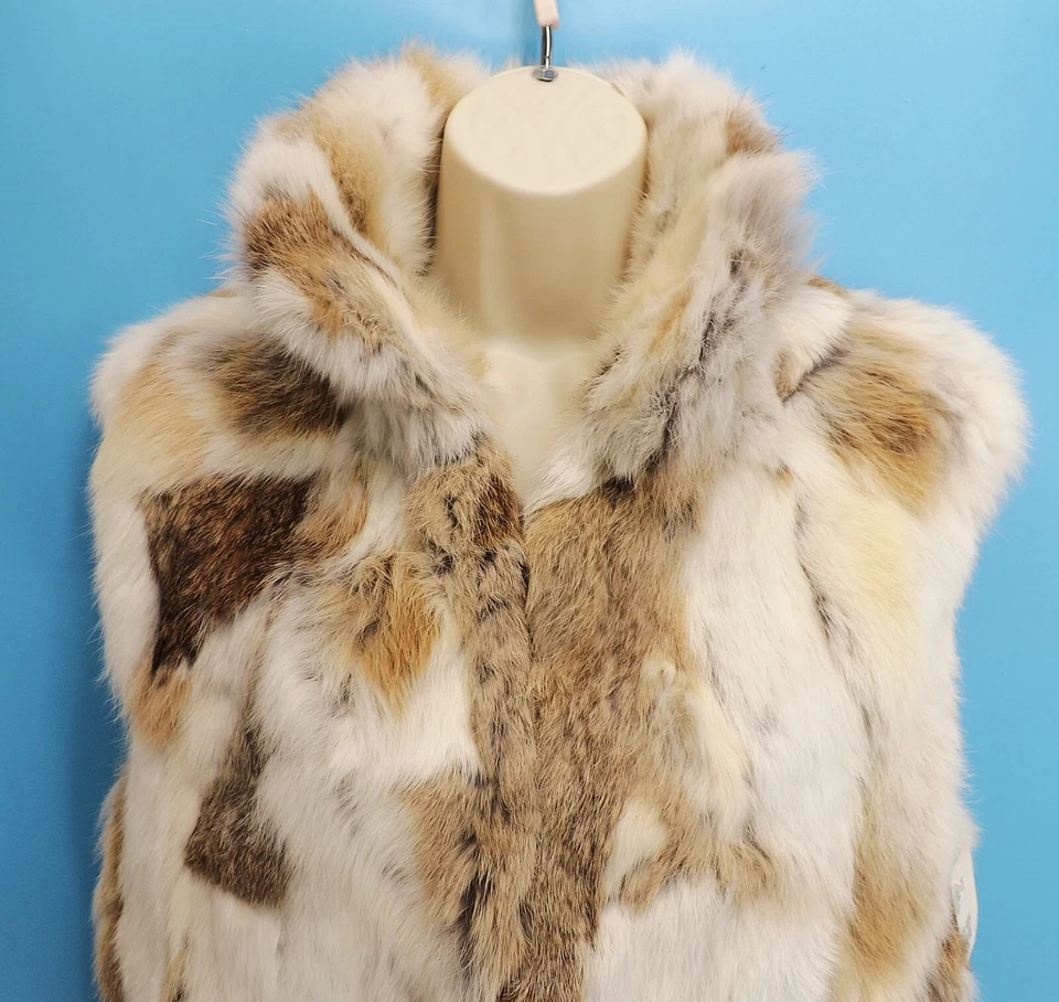 Chaleco de piel de rabino natural Adrienne Landau - Talla mediana - *NUEVO* Foto 3 de 4