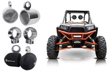  2 Rockville MAC90S 8" 360 Degree Swivel Tower Speaker Pods Covers RZR/ATV/UTV