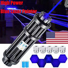 10Watt Adjustable High Power Blue Burning Laser Pointer Visible Dot Torch Light