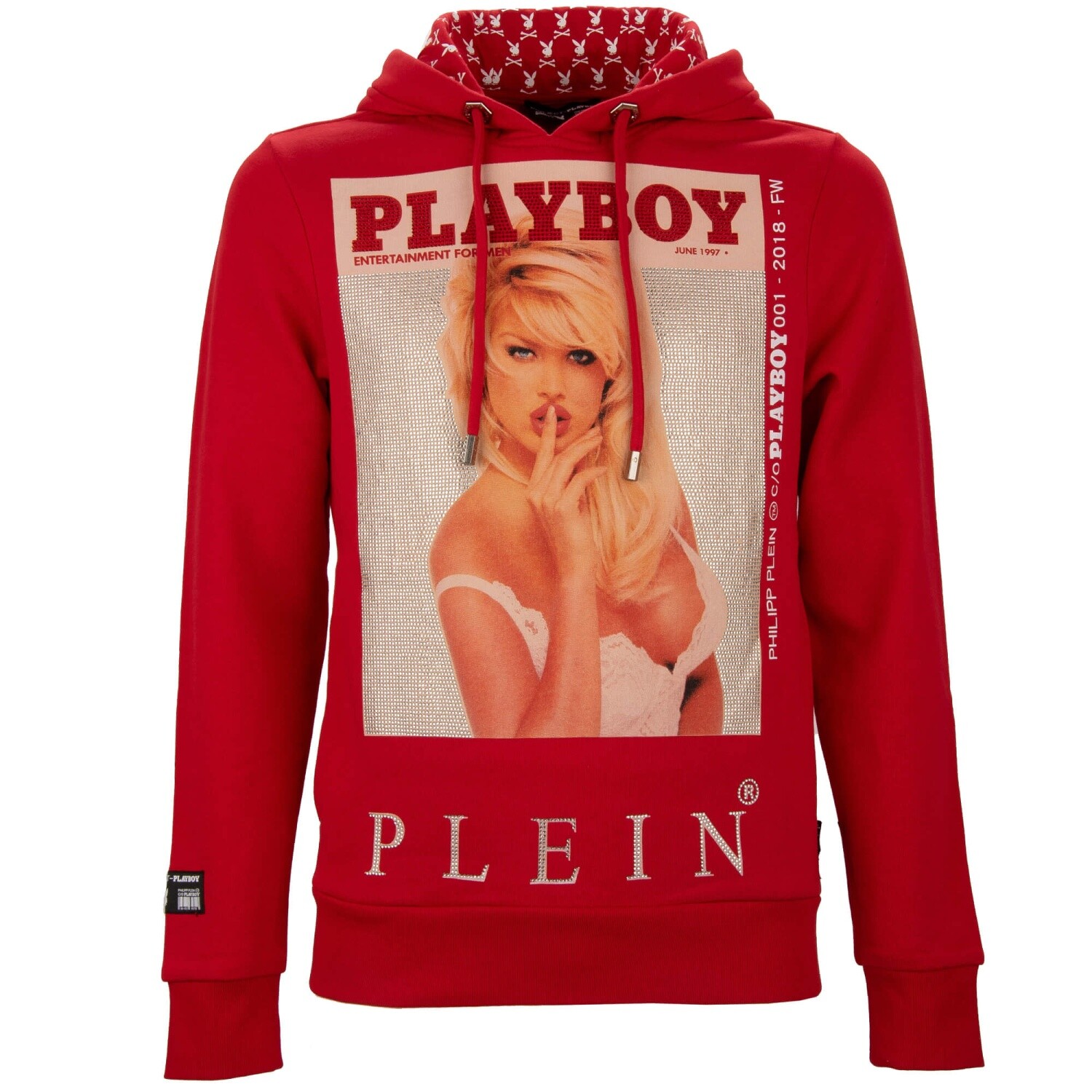 Толстовка Philipp Plein X Playboy Victoria Silvstedt со стразами Красная 71690₽