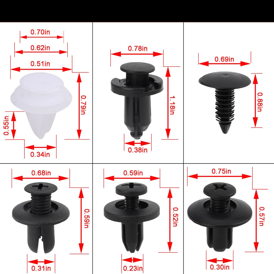 Juego de pinzas de retención tipo empuje forro guardabarros parachoques 100X para Kia Hyundai Foto 2 de 4