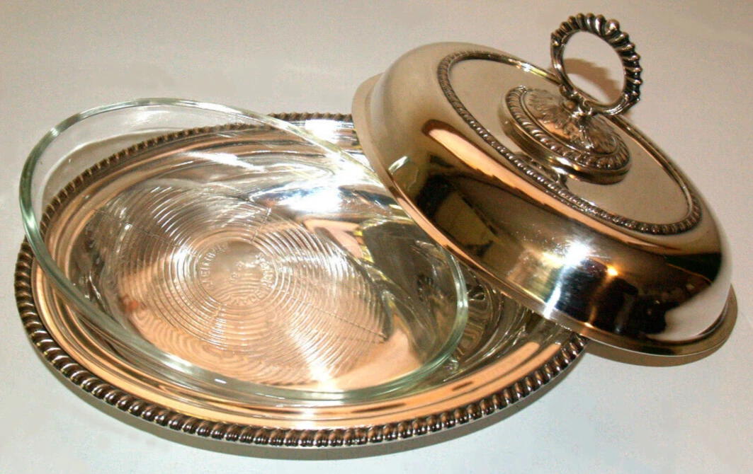 Sheffield Reproduction - GEORGIAN SILVER PLATE - Oval Serving Dish with Lid  6543