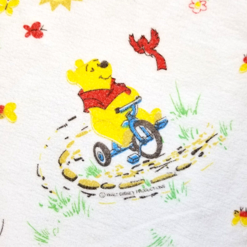 Vintage Winnie the Pooh & Friends Crib Toddler Bed Sheet Fitted Flannel - Picture 5 of 8