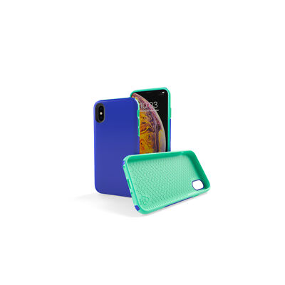 KMP Sporty Schutzhülle für iPhone XS Max Blue/Green