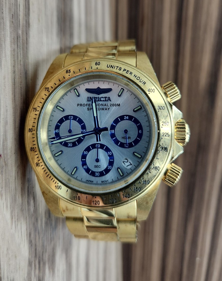 INVICTA Men Professional 200M Speedway Stainless Steel Gold Tone 