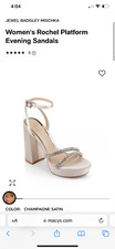 Jewel Badgley Mischka Rochel Platform Block Heel with Gemstone Embellished Strap