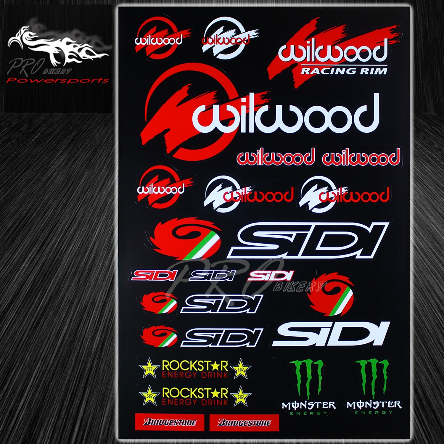 Motorcycle/Dirt/Sports Bike/Helmet Racing Rim Sponsor Logo Decal Sticker Sheet