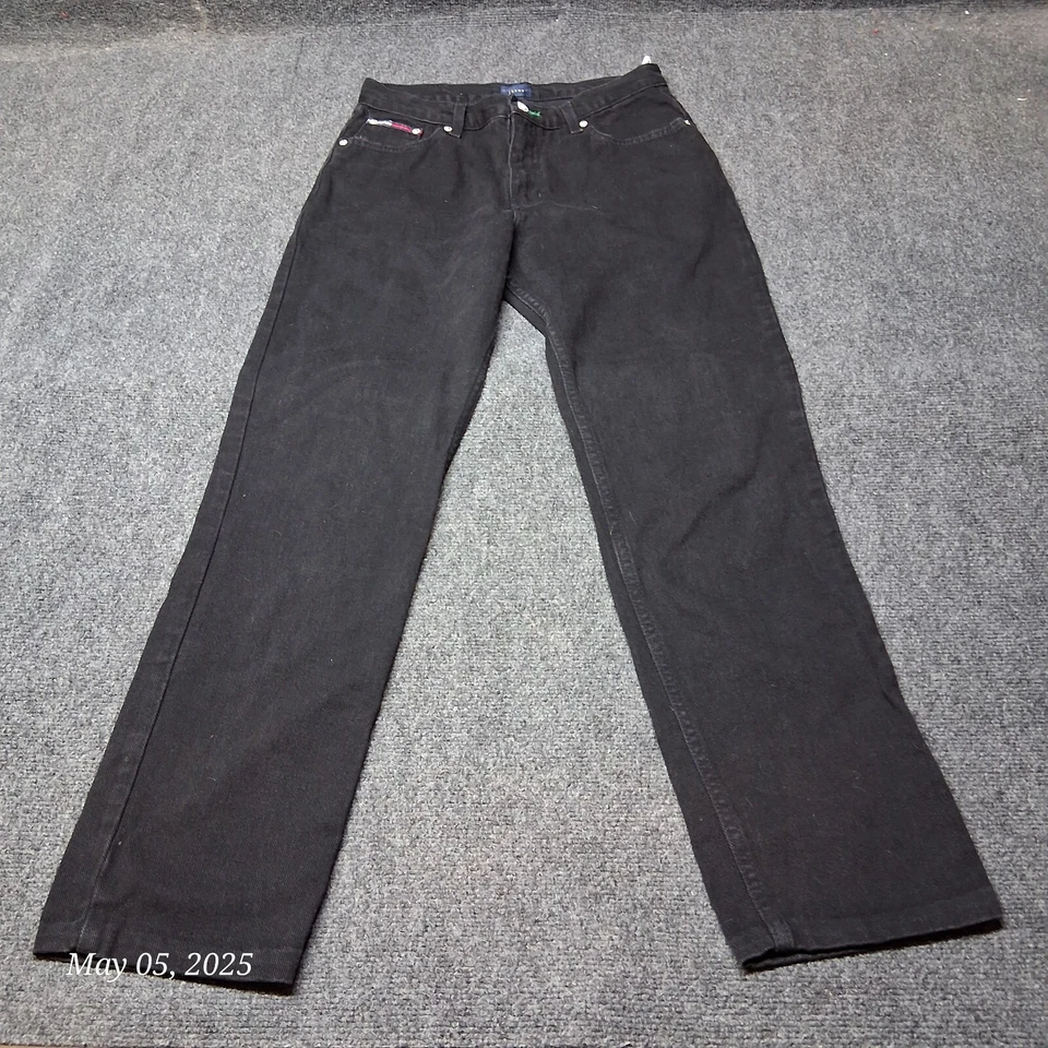 VTG Tommy Hilifger Jeans Women Size 9 Black Straight Leg Regular Fit High Rise - Image 2 of 4