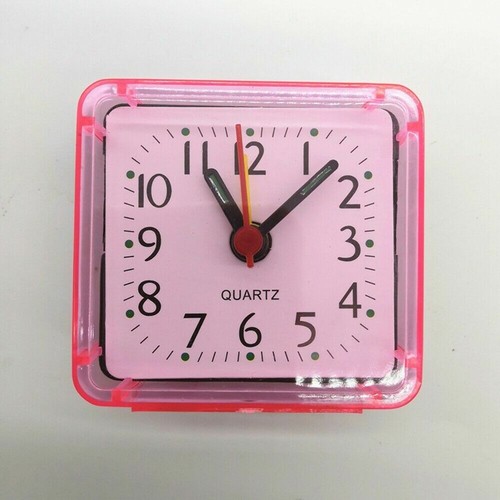 Square Simple Quartz Alarm Clock Cute Portable Travel Table Bedside Clock` - Picture 11 of 16