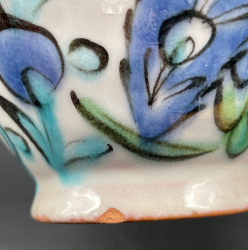 Ikaros Rhodos Griechenland kleine Keramik Vase CHIP LESEN 4,5" - Bild 6 von 11