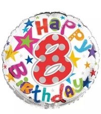 Simon Elvin 18 Inch Happy 8th Birthday Foil Balloon (SG11218)