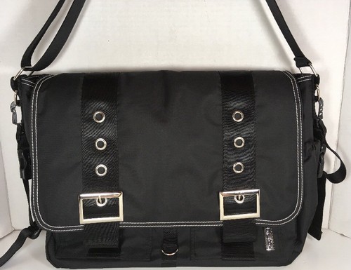 GR8X Black Diaper Nappy Carry All Travel Messenger Style Bag-Unisex