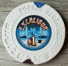 $1 Las Vegas Excalibur Small Inlay Casino Chip