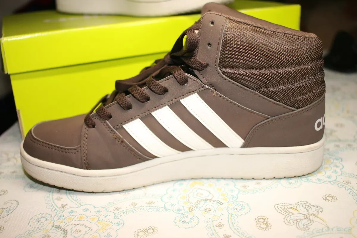 Adidas VS Neo Hoops Mid Shoes Dark Brown White Basketball shoes