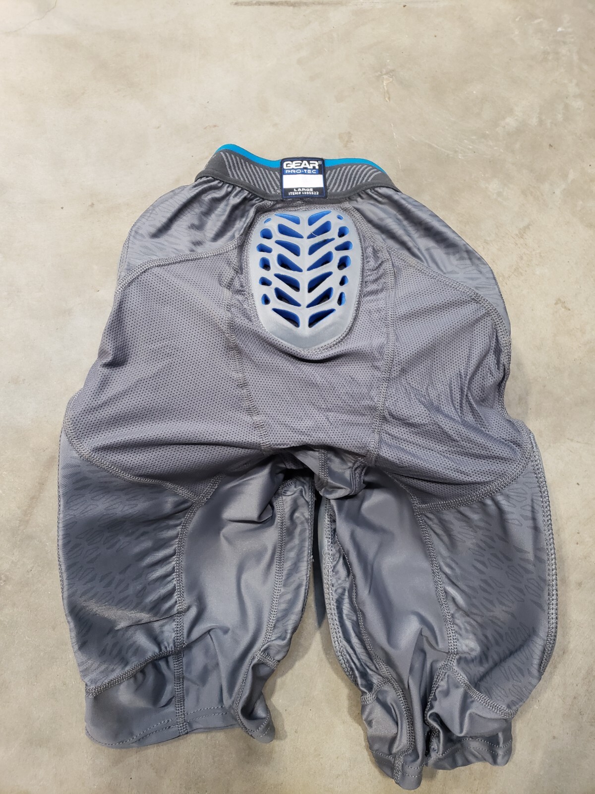Gear ProTec Performance 5 Pad Football Girdle Shorts Gray and Blue