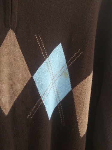 STAFFORD SIGNATURE MENS BROWN HALF ZIP SWEATER SIZE Medium - Picture 4 of 6