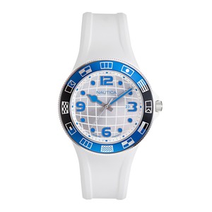 Nautica Men's Lummus Beach NAPLBS903 White Silicone Quartz Fashion Watch