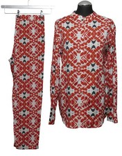 813 Ottotredici women's blouse & pants L red print extravagant light viscose New
