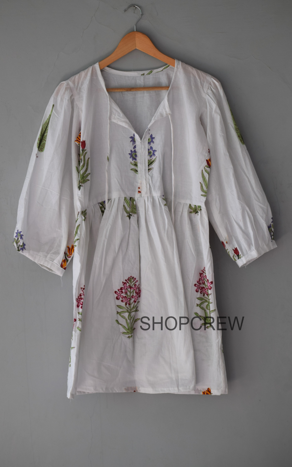 Floral Hand Block Printed Soft Cotton Kyra Midi Summer Dresses for Women/ Girls