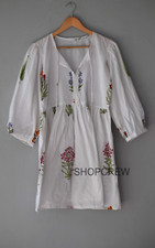 Floral Hand Block Printed Soft Cotton Kyra Midi Summer Dresses for Women/ Girls