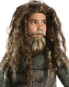 Aquaman Wig Beard Set Kids Boys Superhero Dc Comics Costume