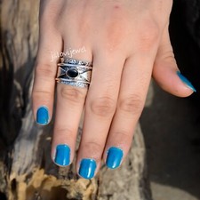 Black Onyx Gemstone 925 Sterling Silver Spinner Designer Mediation Jewelry Ring