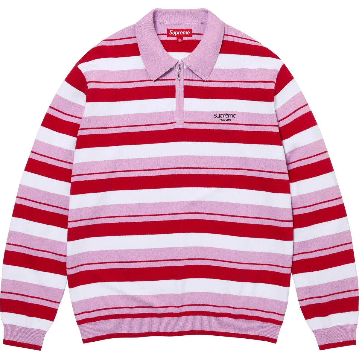 Supreme Stripe Zip L/S Polo Black Navy Pink 3colors FW24 | eBay Supreme Stripe Zip L/S Polo Black Navy Pink 3colors FW24 | eBay