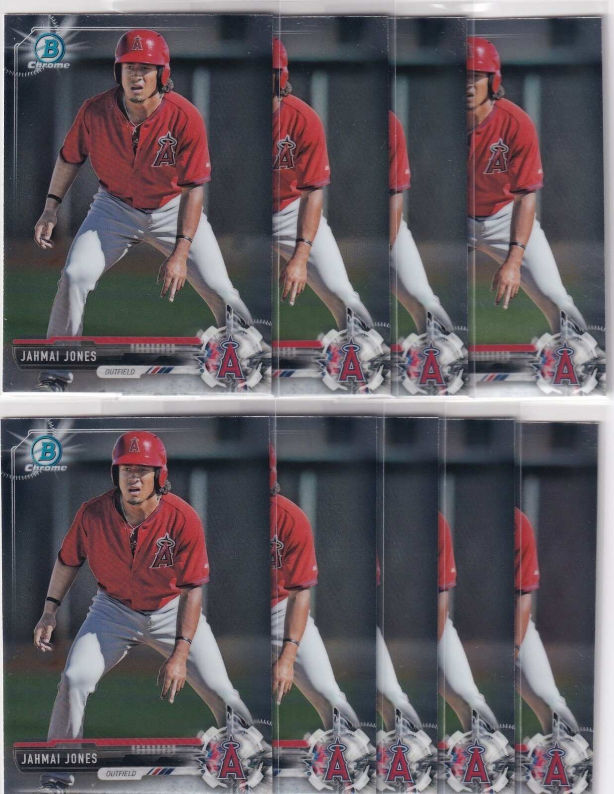 LOT (9) 2017 BOWMAN CHROME RC JAHMAI JONES ANGELS ROOKIE PROSPECTS S6235