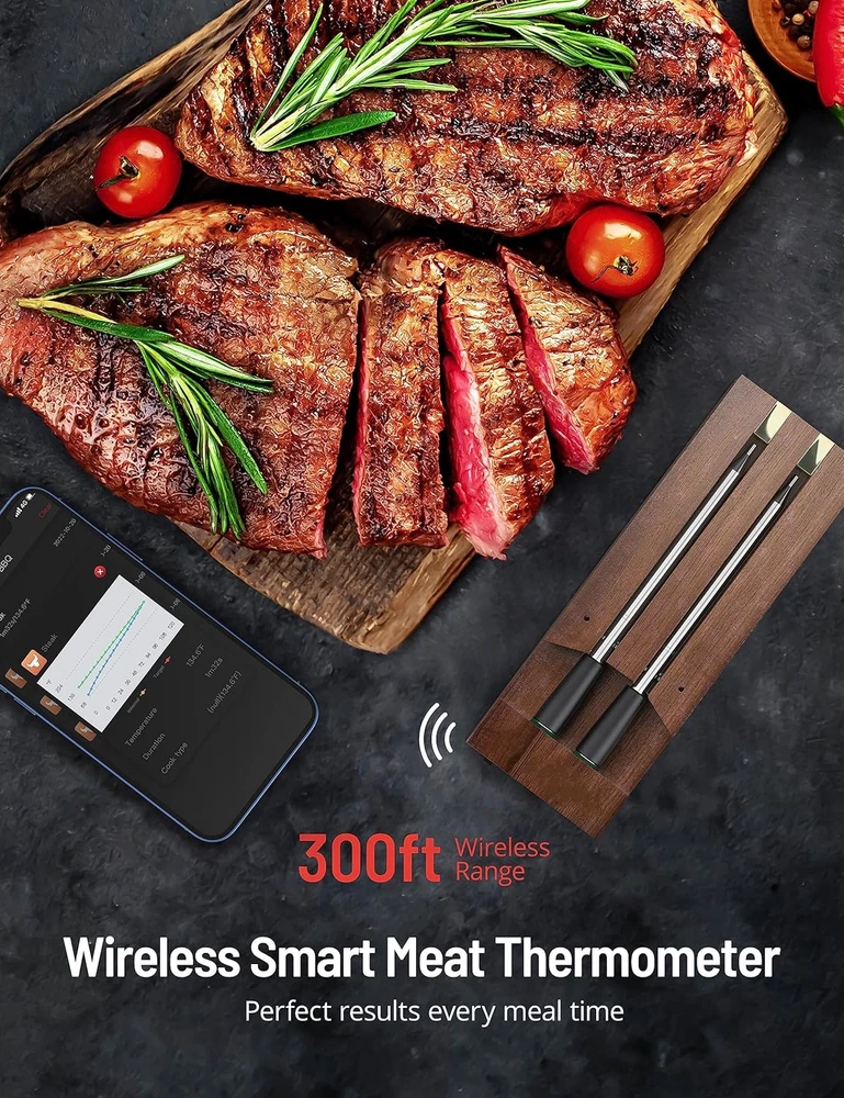 Smart Meat Thermometer,  Wireless Food Thermometer Bluetooth with Smart Alert, 2