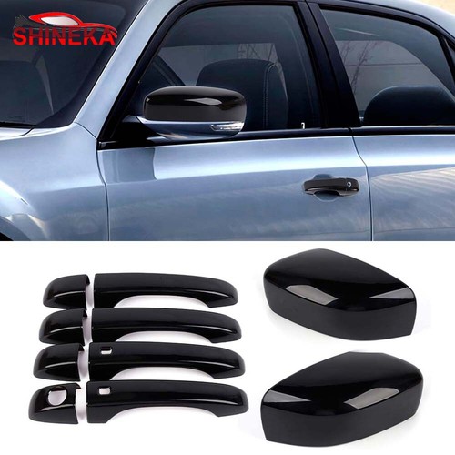 Gloss Black Door Handle Side Mirror Trim Cover Protector For Chrysler 300C 2011+ - Picture 2 of 18