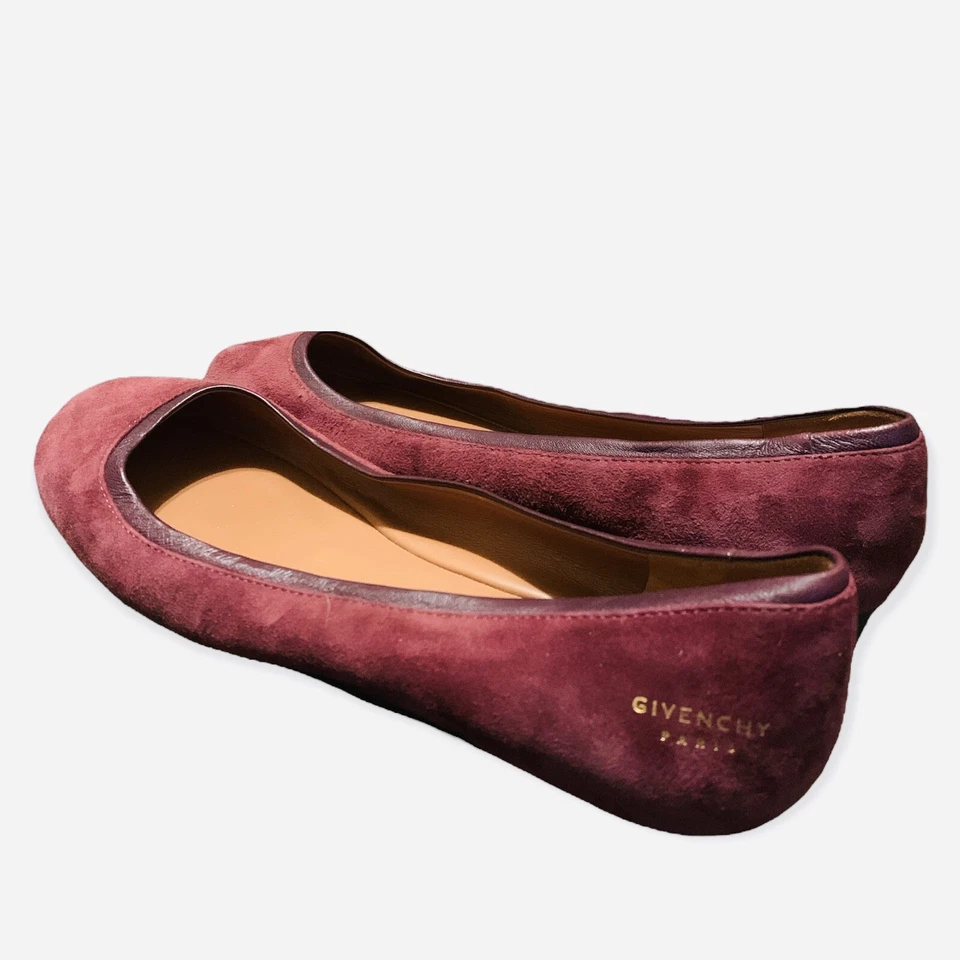 Pisos de ballet de gamuza granate Givenchy talla 39,5 (~9-9,5) Foto 3 de 4