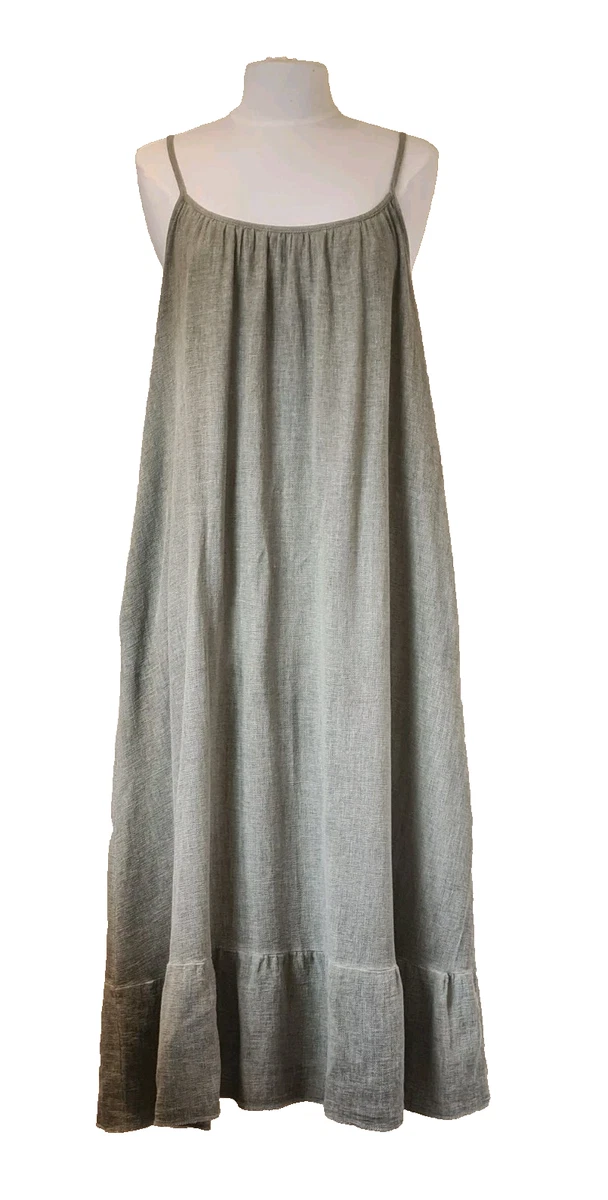 buttoned linen blend dress Aysha Buttoned Linen Midi Dress / White | MESHKI