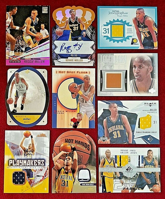 SP Fleer Panini Topps Stadium Club Reggie Miller Autograph Jersey Refractor