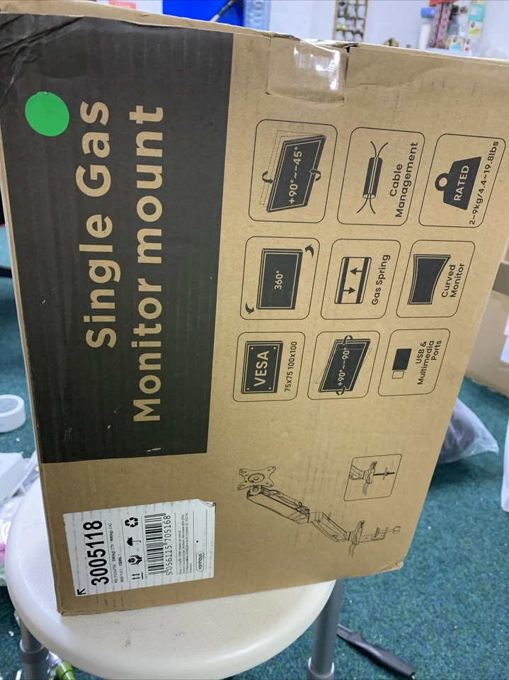 VonHaus Single Monitor Stand for 17-32" Screens,Adjustable Mount *SCREWS MISSING - Image 4 of 4