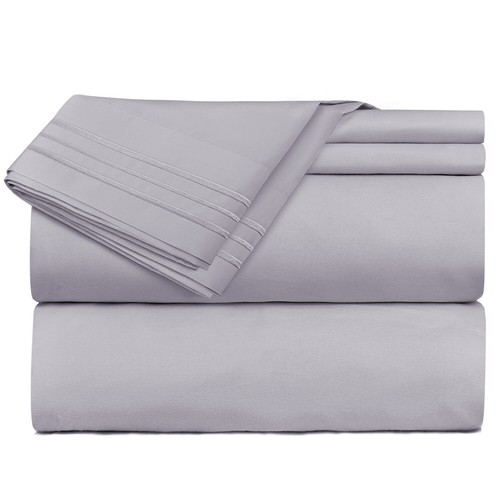 Ensemble de 4 draps de lit 1800 Queen ou King ultra doux microfibre poche profonde - Photo 137/360